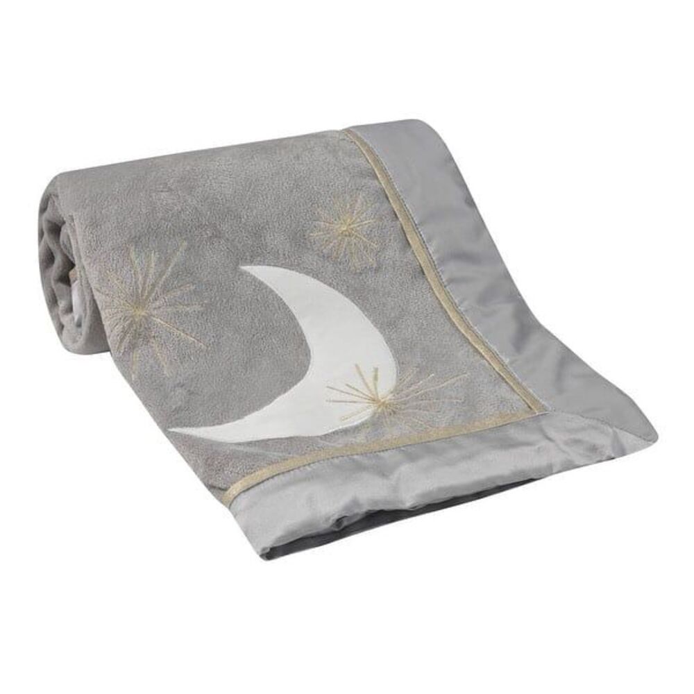 Lamb & Ivy Goodnight Giraffe Moonbeams Gray Minky Celestial Baby Blanket